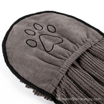 Bain pour chien en chenille en microfibre super douce